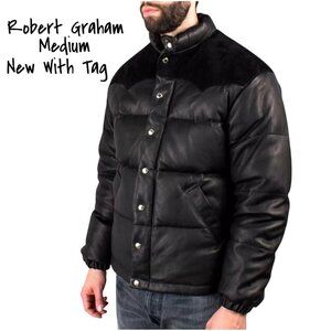 Robert Graham Men's Black Puffer Jacket - Medium, New with Tags